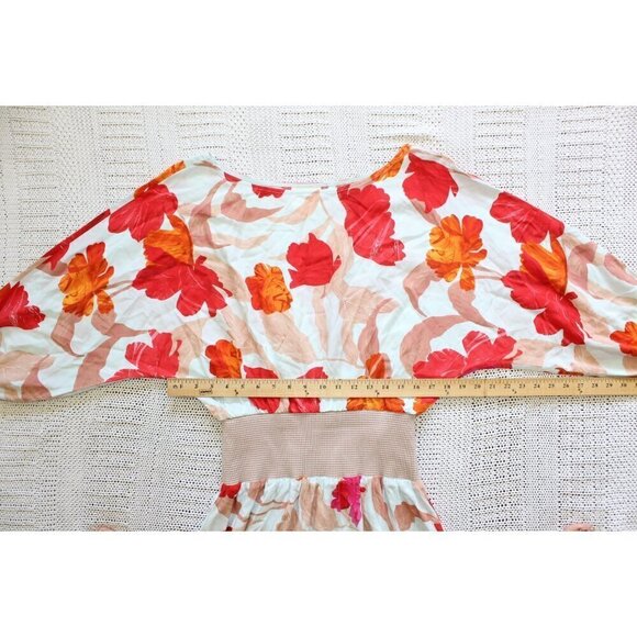 Anthropologie Maeve Gemma Floral Midi Dress M Greek goddess Waisted Silhouette - Picture 2 of 11